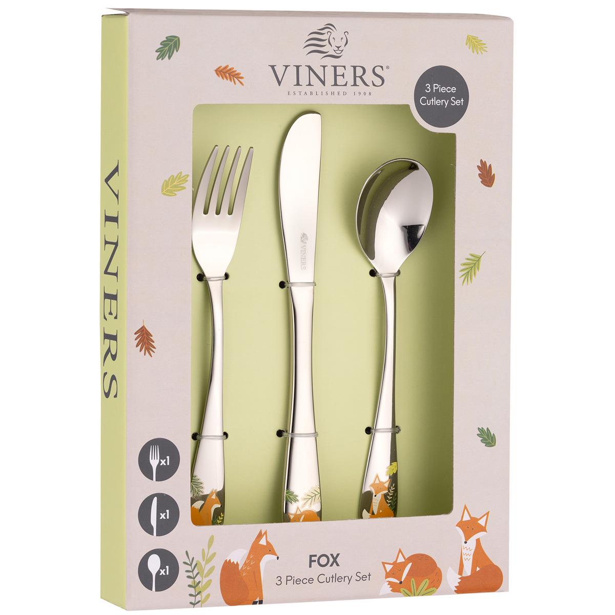 Viners Fox 3 Piece Kids Cutlery Set 0304.021 Questions & Answers