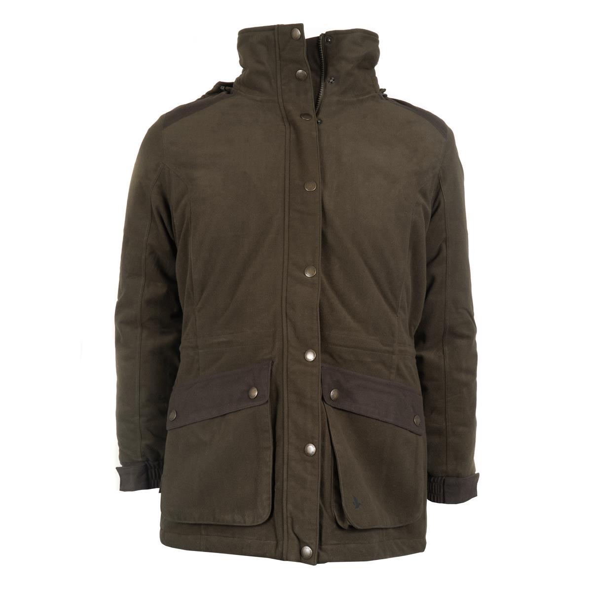 Is the Seeland Womens Max Warm II Jacket waterproof and does it have internal pockets?