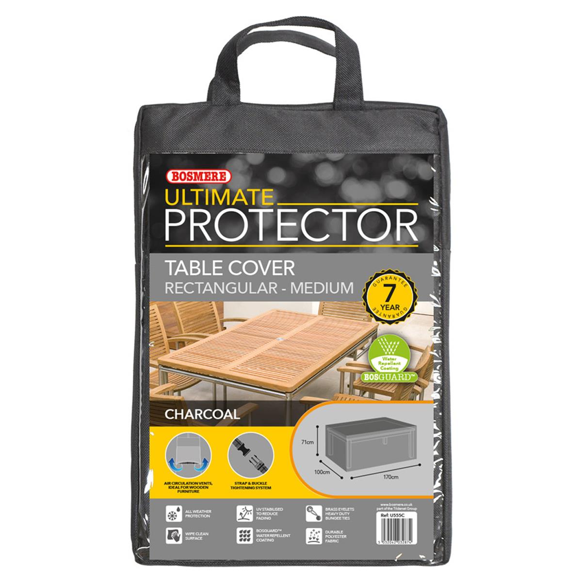 Bosmere Ultimate Protector Rectangular Table Cover 6 Seat Charcoal U555C Questions & Answers