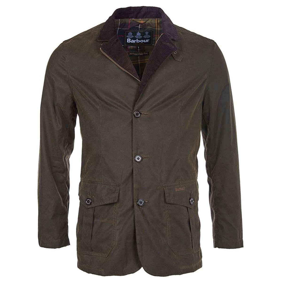 What is the composition of the Barbour Lutz Wax Jacket?