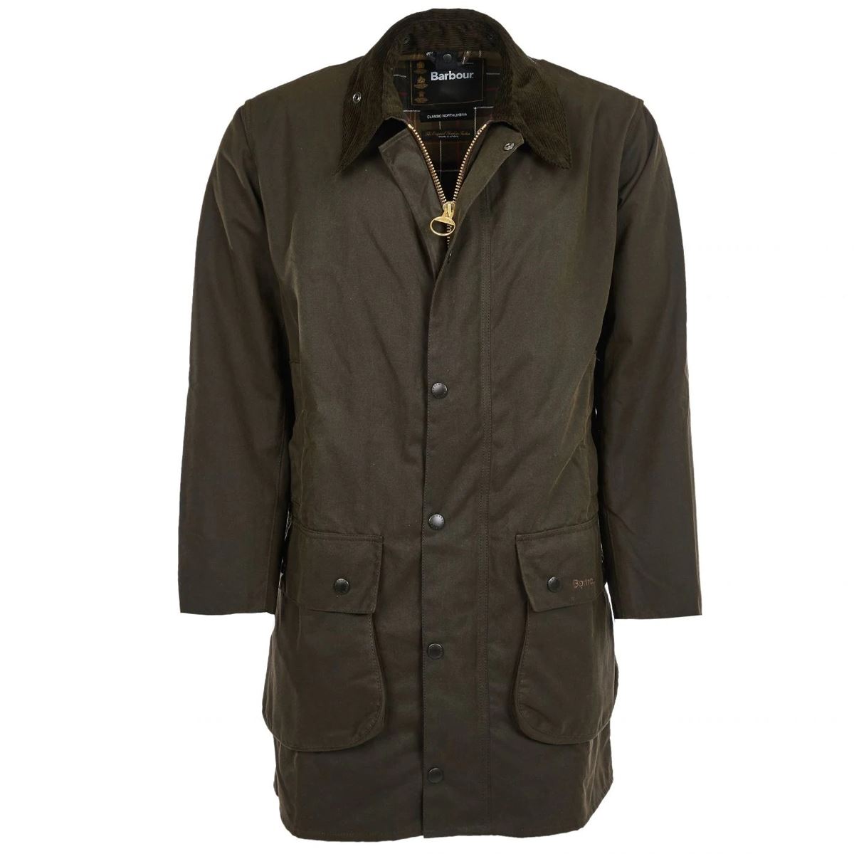 What is the material of the Barbour Northumbria Wax Jacket?