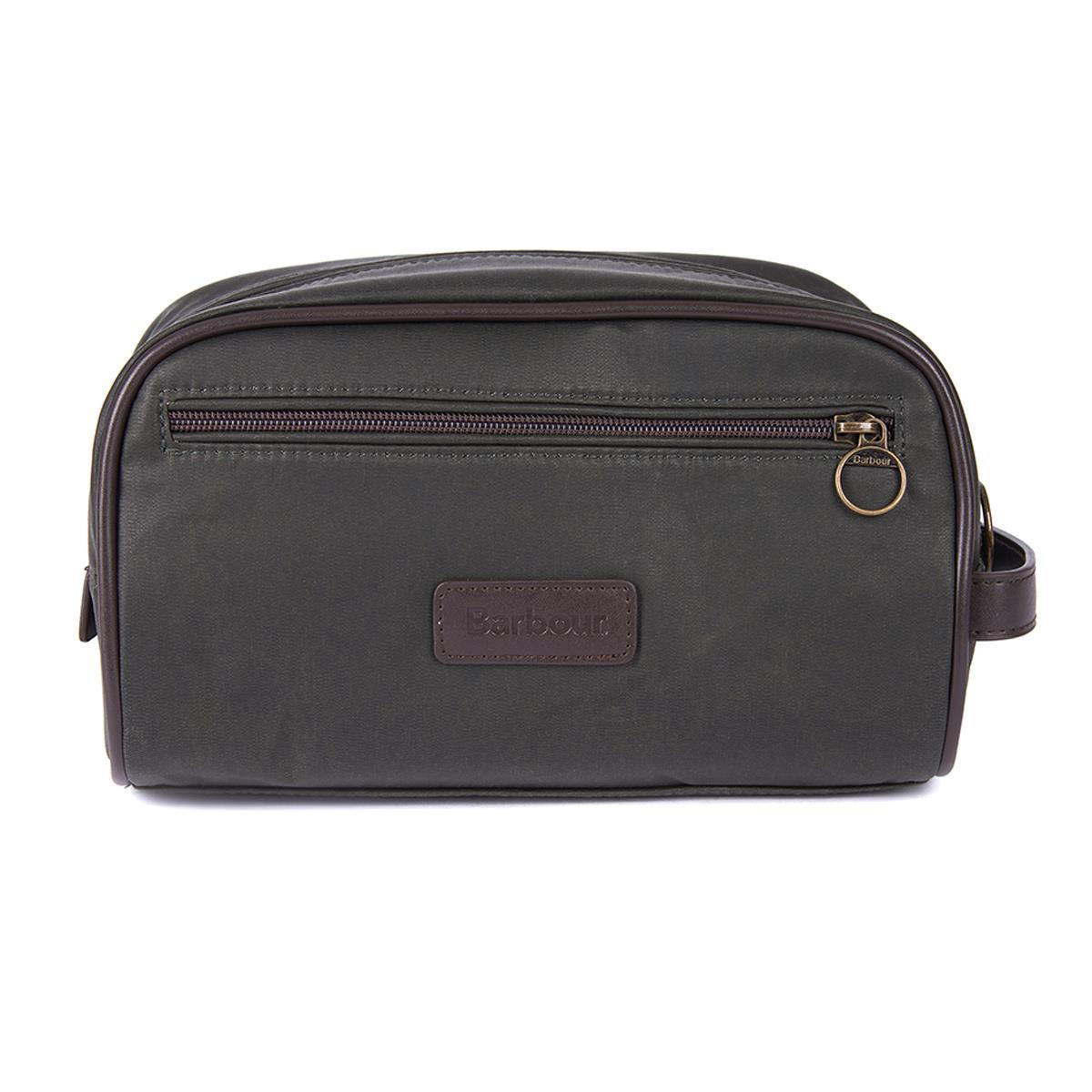 What are the dimensions of the Barbour Men's Wax Washbag?