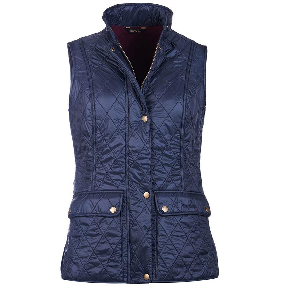 What colour is the fleece lining in the black Barbour Wray Gilet for ladies?