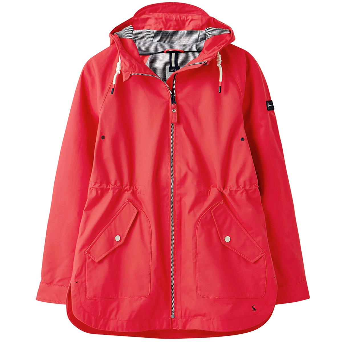 What are the features of the Joules Shoreside Coastal Waterproof Jacket?