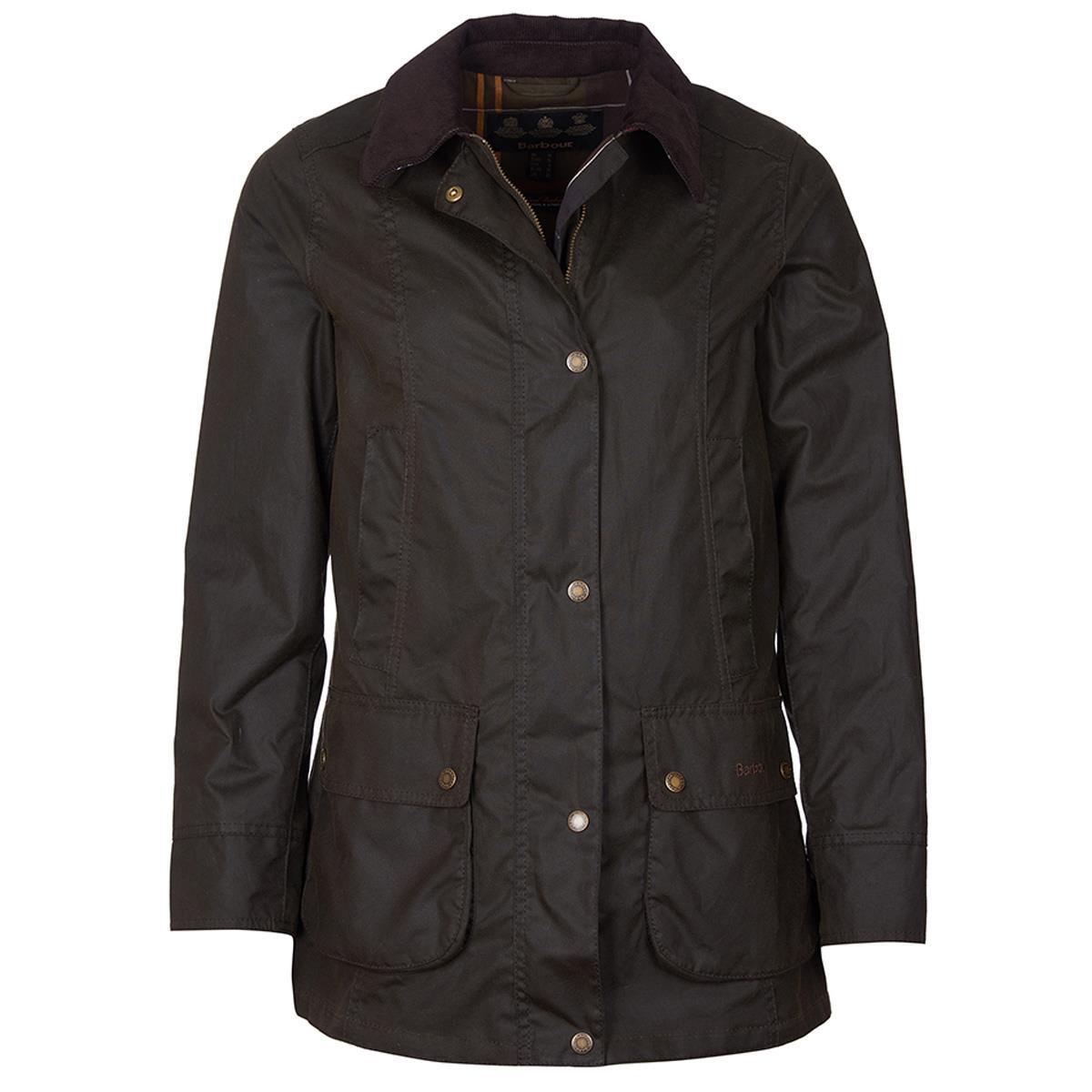 How does the Barbour Fiddich Women's Wax Jacket secure you on breezy days?