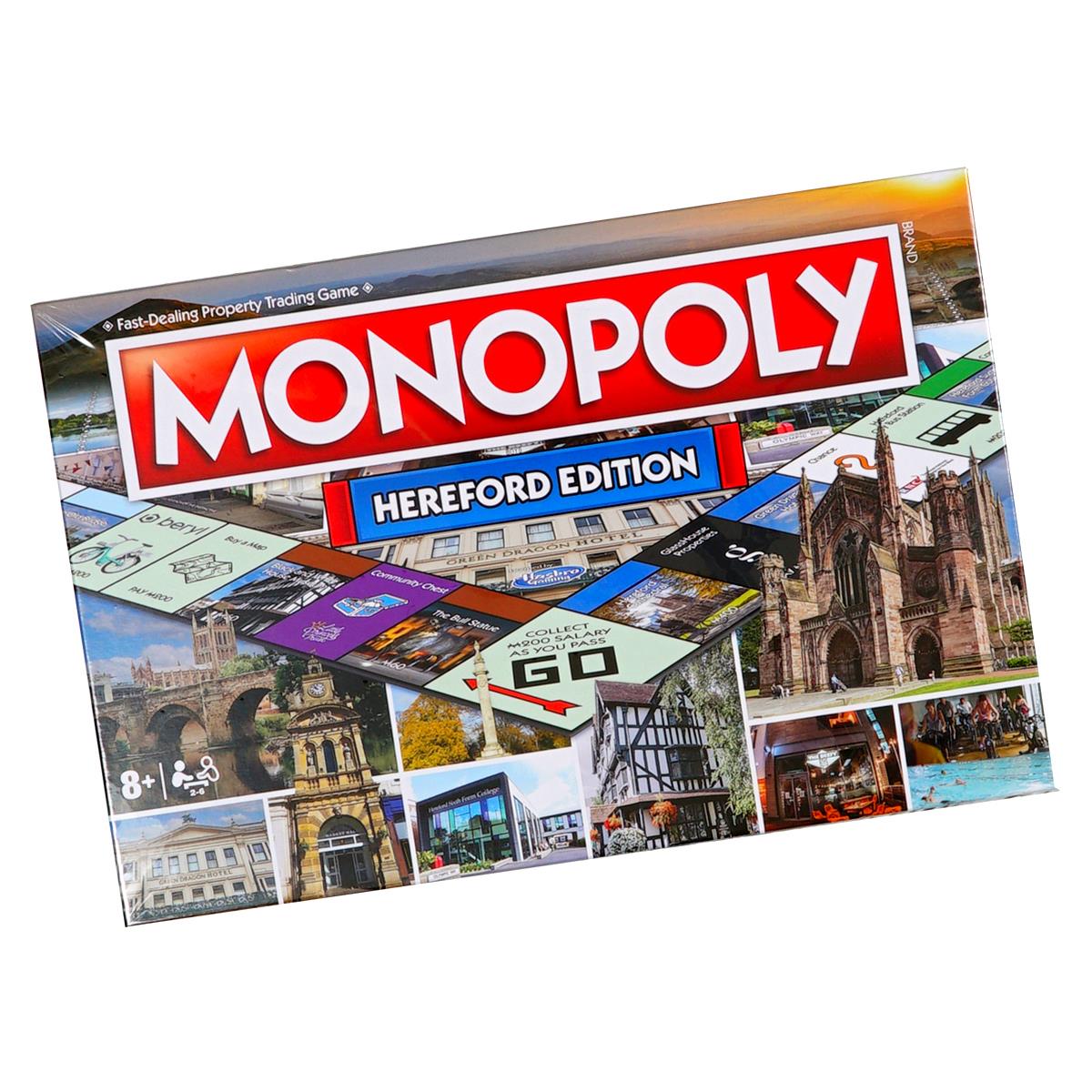 Are local businesses featured in the Hereford Monopoly with their own spaces?