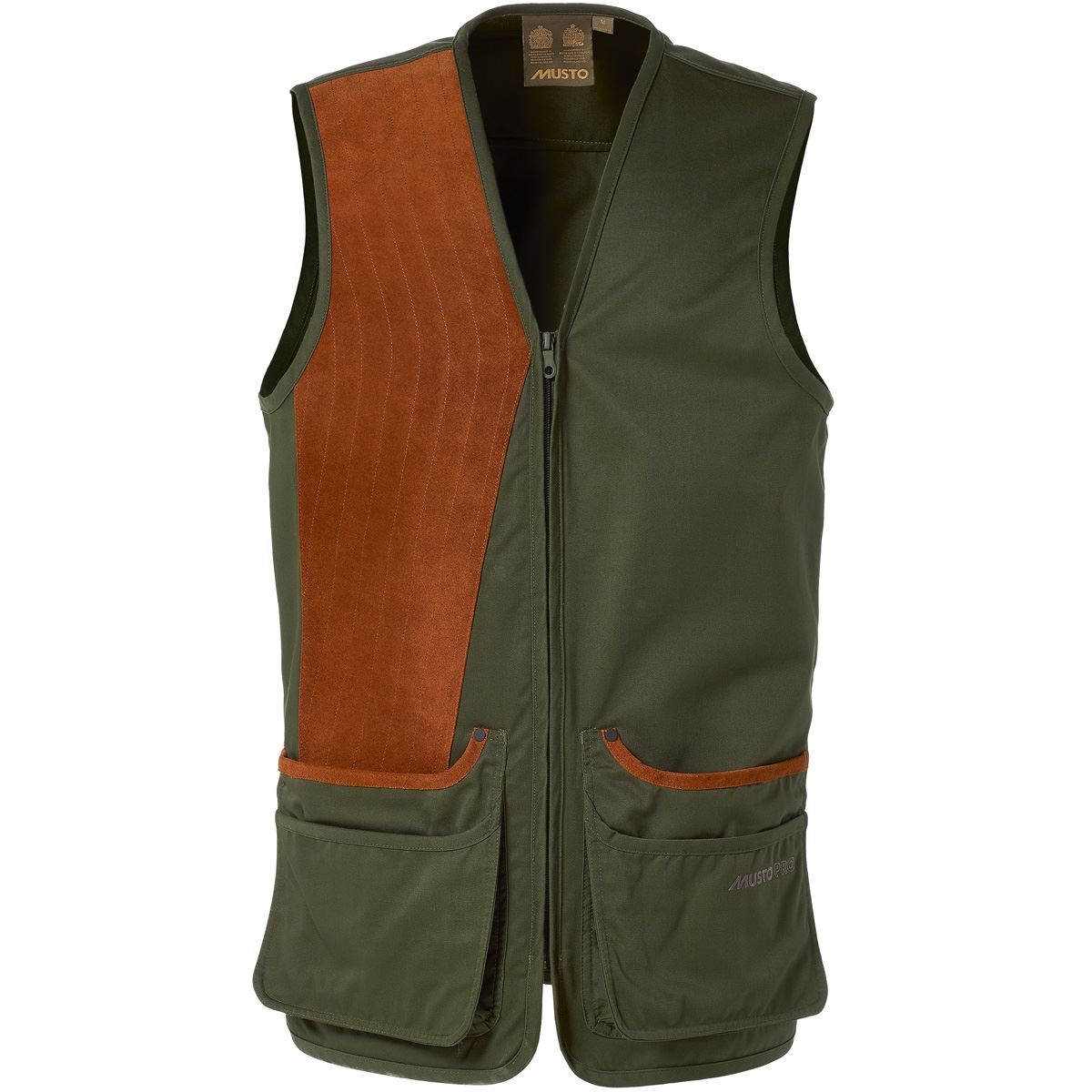 In the Musto shooting vest, what material is utilized?