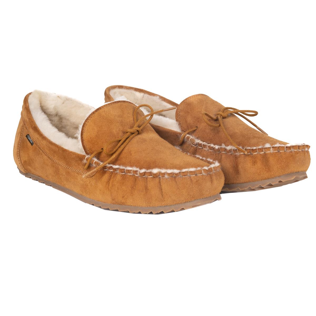 What shoe size corresponds to a large in Le Chameau Mens Moccasin Maison Slippers?